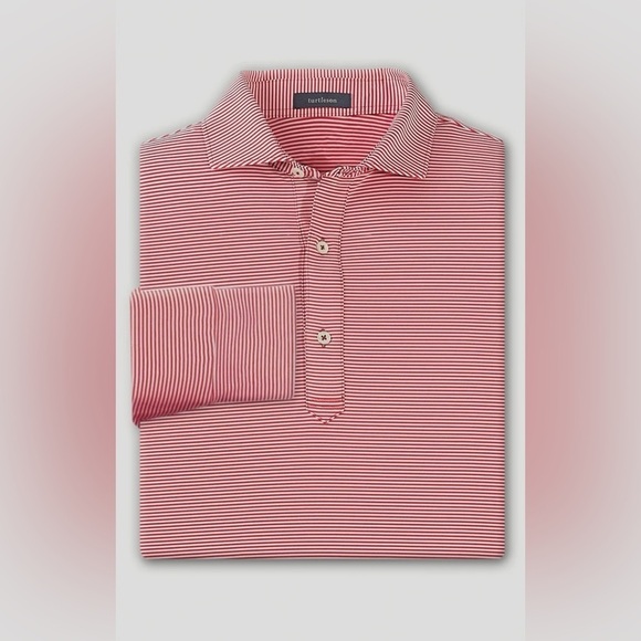 NWOT Turtleson Polyester & Spandex Carter Stripe Long Sleeve Athletic Polo Sz M - Picture 1 of 8